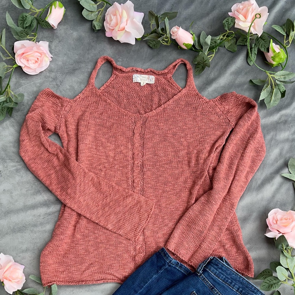 Off the shoulder pink republic sweater